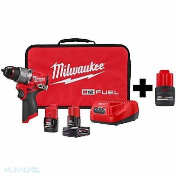 MILWAUKEE M12 1/2 Drill/Driver M12 CP2.5 Battery, 388RW9