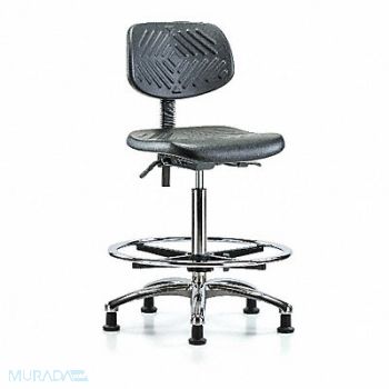 BLUE RIDGE ERGONOMICS Poly Chair Chrome High FR Stat Black, 341T28