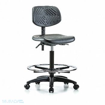 BLUE RIDGE ERGONOMICS Poly Chair High FR Casters Black, 341T73
