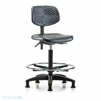 BLUE RIDGE ERGONOMICS Poly Chair High FR Glides Black Poly, 341T74