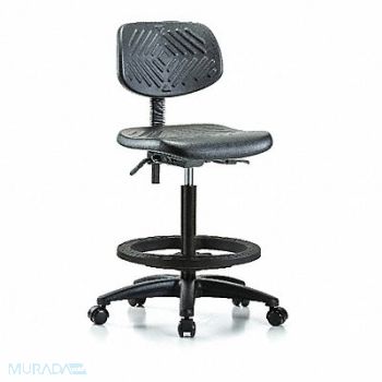 BLUE RIDGE ERGONOMICS Poly Chair High FR Casters Black, 341T75
