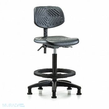 BLUE RIDGE ERGONOMICS Poly Chair High FR Glides Black Poly, 341T76