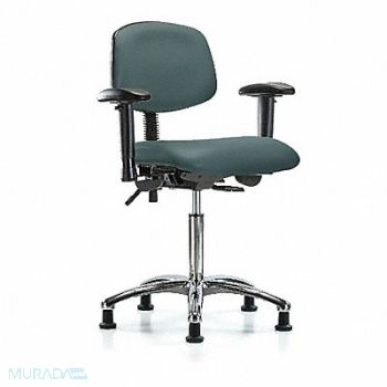 BLUE RIDGE ERGONOMICS Vinyl Chair Chrome Med AA Stat Blue, 342K37