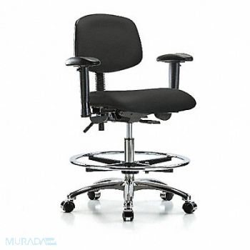 BLUE RIDGE ERGONOMICS Vin Chair Chrome Med AA FR C Blk, 342K81