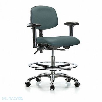 BLUE RIDGE ERGONOMICS Vin Chair Chrome Med AA FR C Blue, 342K83