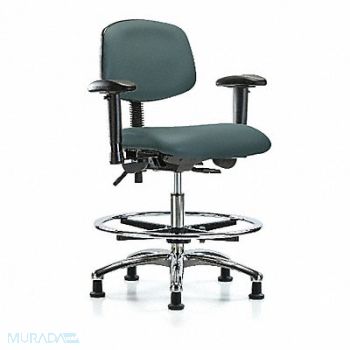 BLUE RIDGE ERGONOMICS Vin Chair Chrome Med AA FR C Blue, 342L30