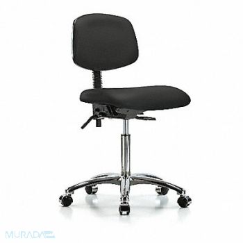 BLUE RIDGE ERGONOMICS Vinyl Chair Chrome Med Casters Black, 342L74