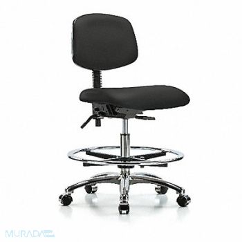 BLUE RIDGE ERGONOMICS Vinyl Chair Chrome Med FR Cast Blk, 342M67