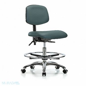 BLUE RIDGE ERGONOMICS Vinyl Chair Chrome Med FR Cast Blue, 342M69