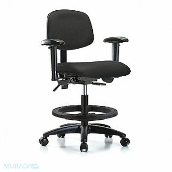 BLUE RIDGE ERGONOMICS Vinyl Chair Med T AA FR Cast Blk, 342Z89