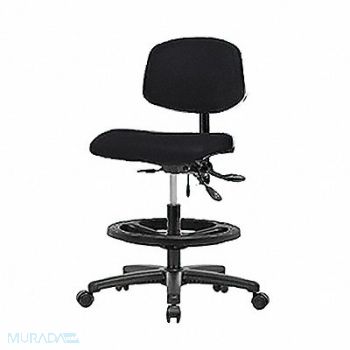 BLUE RIDGE ERGONOMICS Vinyl Chair Med FR Casters Black, 343L26