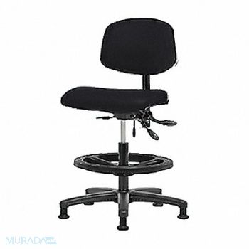 BLUE RIDGE ERGONOMICS Vinyl Chair Med FR Glides Black, 343L72