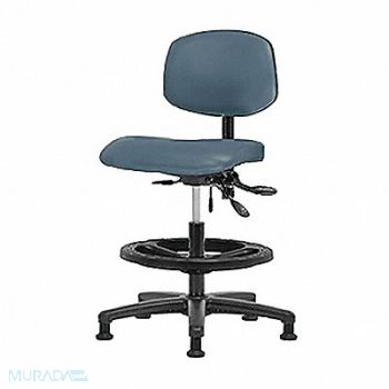 BLUE RIDGE ERGONOMICS Vinyl Chair Med FR Glides Blue, 343L74