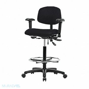 BLUE RIDGE ERGONOMICS Vinyl Chair Hi T AA FR Cast Blk, 343M19