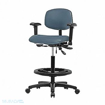 BLUE RIDGE ERGONOMICS Vinyl Chair Hi T AA FR Cast Blue, 343N14