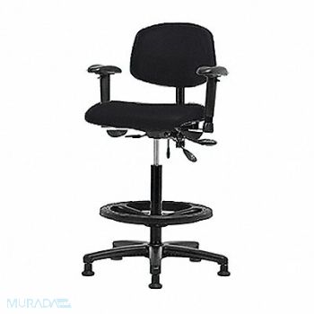 BLUE RIDGE ERGONOMICS Vinyl Chair Hi T AA FR Stat Blk, 343N58