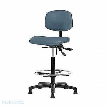BLUE RIDGE ERGONOMICS Vinyl Chair High Tilt FR Stat Blue, 343P53
