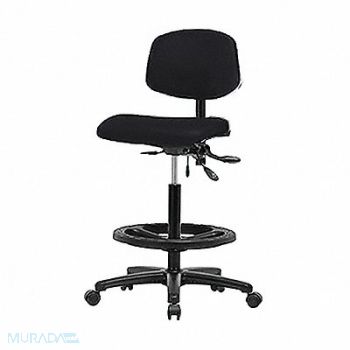 BLUE RIDGE ERGONOMICS Vinyl Chair High Tilt FR Cast Blk, 343P97