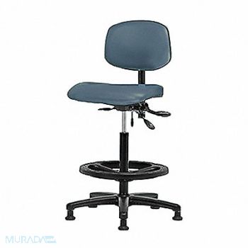 BLUE RIDGE ERGONOMICS Vinyl Chair High Tilt FR Stat Blue, 343R46