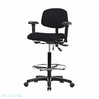 BLUE RIDGE ERGONOMICS Vinyl Chair High AA FR Cast Black, 343R90