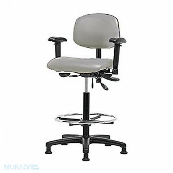 BLUE RIDGE ERGONOMICS Vinyl Chair High AA FR Glides Blue, 343T39