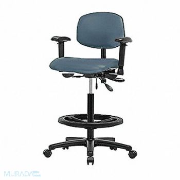 BLUE RIDGE ERGONOMICS Vinyl Chair High AA FR Cast Blue, 343T85
