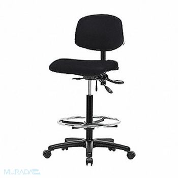 BLUE RIDGE ERGONOMICS Vinyl Chair High FR Casters Black, 343U76