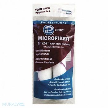 PREMIER Microfiber Roller 4 L 1/4 Nap PK2, 34AN75