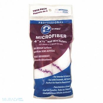 PREMIER Microfiber Roller 4 L 1/2 Nap PK2, 34AN77