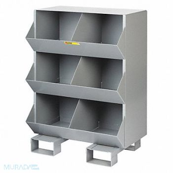 LITTLE GIANT Stationary Storge Bins 2400lb Stl 6 Bins, 34AV03