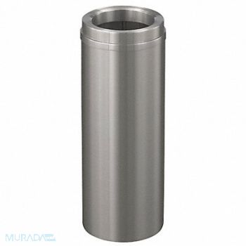 GLARO Wastebasket Round 6 gal Silver, 34AX11