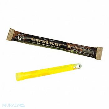 CHEMLIGHT BY CYALUME TECHNOLOGIES Lightstick Yellow 12 hr 6 in L PK500, 34AZ23