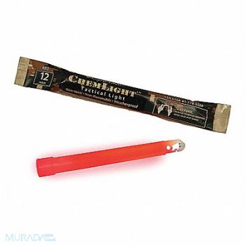 CHEMLIGHT BY CYALUME TECHNOLOGIES Lightstick Red 12 hr 6 in L PK500, 34AZ26