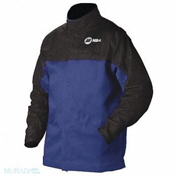 MILLER ELECTRIC Combo Weld Jkt Royal/Blk Ctn/Leather 2XL, 34C294