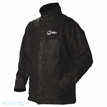 MILLER ELECTRIC Leather Jacket Black Pigskin Leather 2XL, 34C303