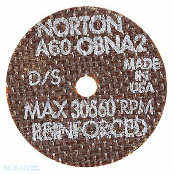 NORTON Cut-Off Wheel T1 2in.x1/16in.x1/8in., 34CD69