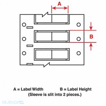 BRADY Wire Sleeve Use with Ribbon 356191 Black, 34CF71