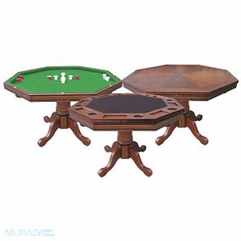 HATHAWAY 3 1 Game Table Walnut Solid Hardwood Grn, 34CP93
