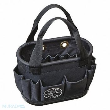 KLEIN TOOLS Bucket Bag Polyester Straight Wall Black, 34E636
