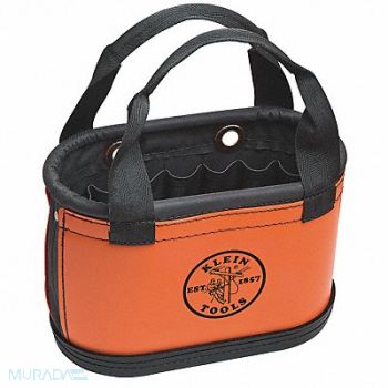 KLEIN TOOLS Bucket Bag Plastic Straight Wall Orange, 34E637