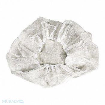 CELLUCAP Bouffant Cap White 24 in dia PK100, 34FZ77