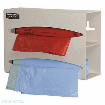 BOWMAN DISPENSERS Bag Dispenser Wall Mount 3-61/64, 34GE02