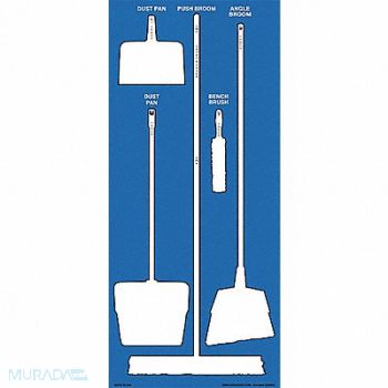 GRAINGER APPROVED Shadow Board Combo Kit White Blue Wall, 7DX09