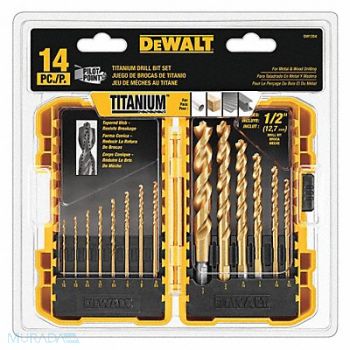 DEWALT Jobber Length Drill Set 14pc HSS, 34GR22