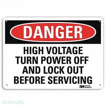 LYLE Danger Sign 7 in x 14 in Aluminum, 34MY75