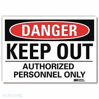LYLE Danger Sign 7inx10in Reflective Sheeting, 34NA43