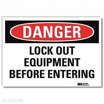 LYLE Danger Sign 7inx10in Reflective Sheeting, 34NC09