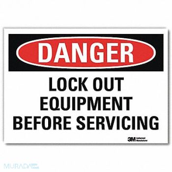 LYLE Danger Sign 10inx14in Reflctv Sheeting, 34NC15