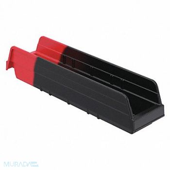 AKRO-MILS H8696 Shelf Bin Black/Red Indstr Grd Poly 4 in, 34RD38
