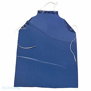 WEST CHESTER PROTECTIVE GEAR Bib Apron 45inLx36inW Blue Vinyl PK12, 34UJ55